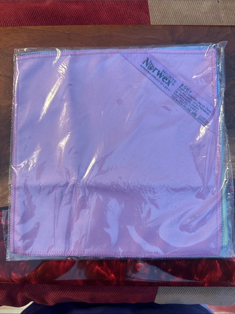 Norwex Body Face Towelettes-Baclock 3 Cloths: Purple, Green & Blue New